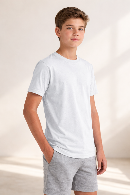 Youth Cotton T-Shirt - White