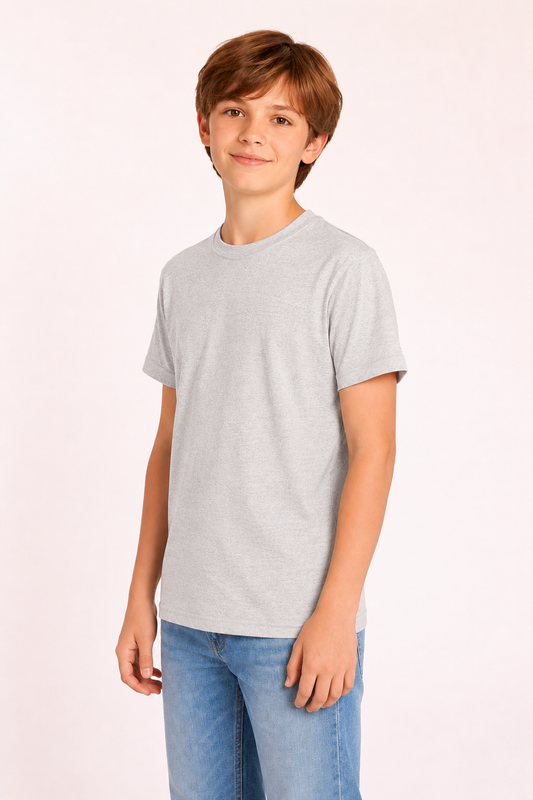 Youth Cotton T-Shirt - Heather Dust