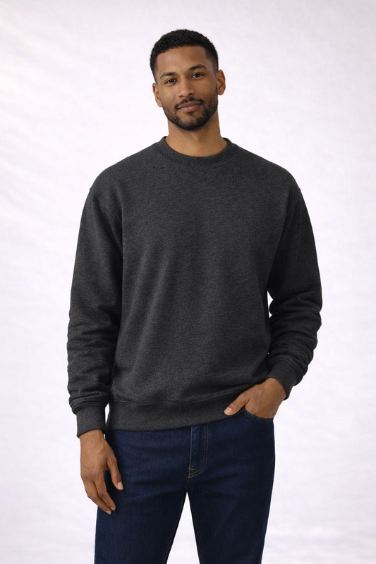 Mens Heavy Crewneck Sweatshirt - Dark Heather