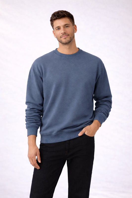 Mens Heavy Crewneck Sweatshirt - Indigo Blue
