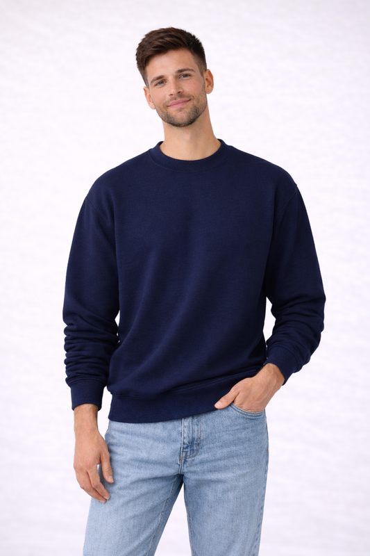 Mens Heavy Crewneck Sweatshirt - Navy