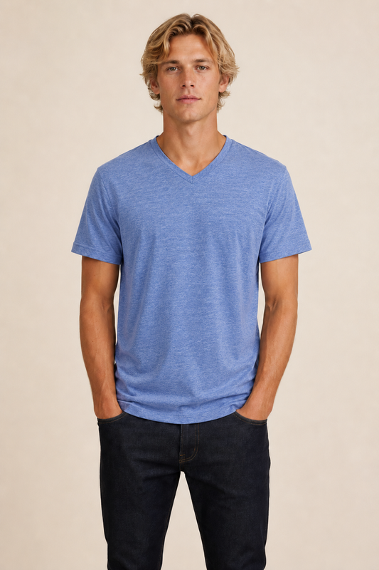 Men's V-Neck T-Shirt - Blue