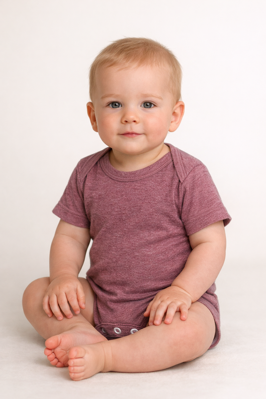 Baby Jersey One Piece - Heather Maroon
