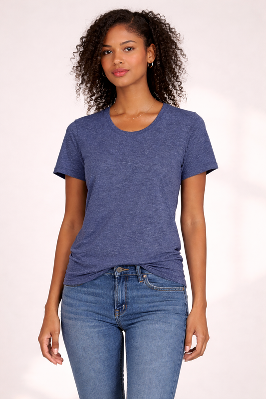 Womens Relaxed T-Shirt - Heather Navy