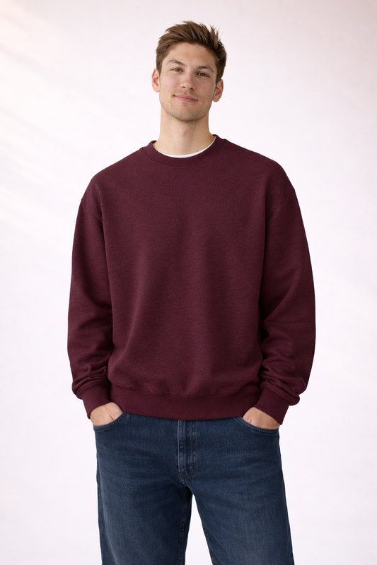 Mens Heavy Crewneck Sweatshirt - Maroon