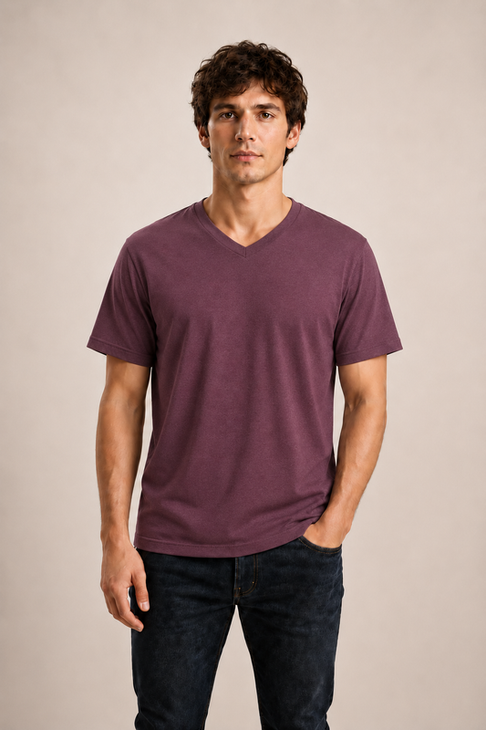 Men's V-Neck T-Shirt - Maroon