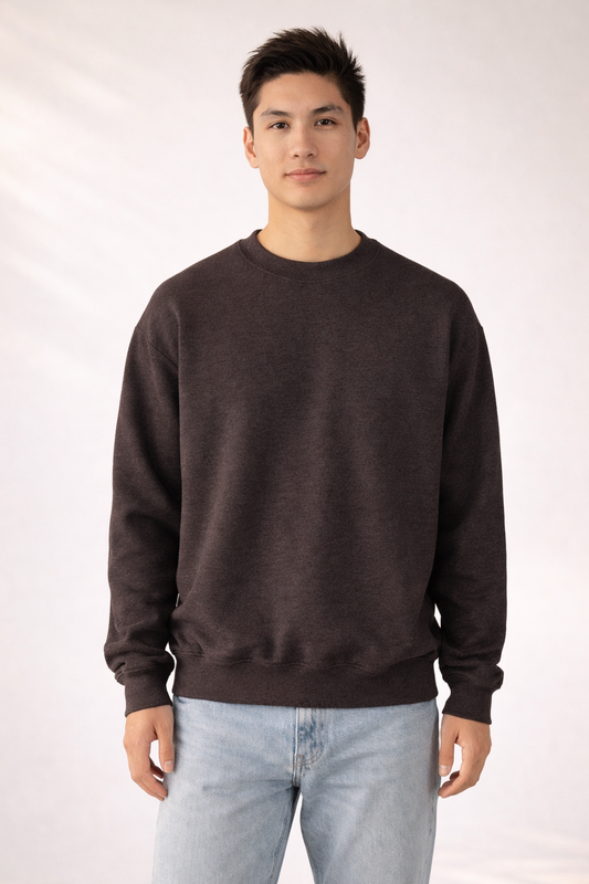 Mens Heavy Crewneck Sweatshirt - Dark Chocolate