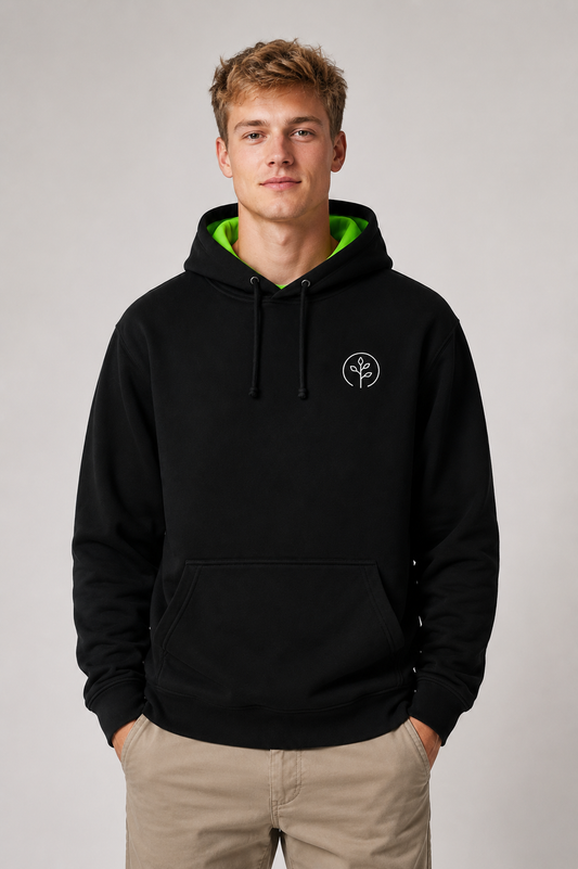 Accent Hoodie Black / Neon Green