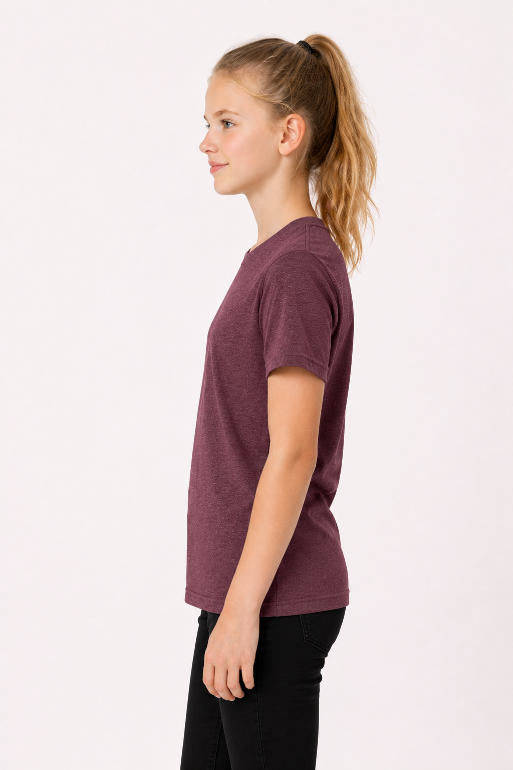 Youth Cotton T-Shirt - Heather Maroon