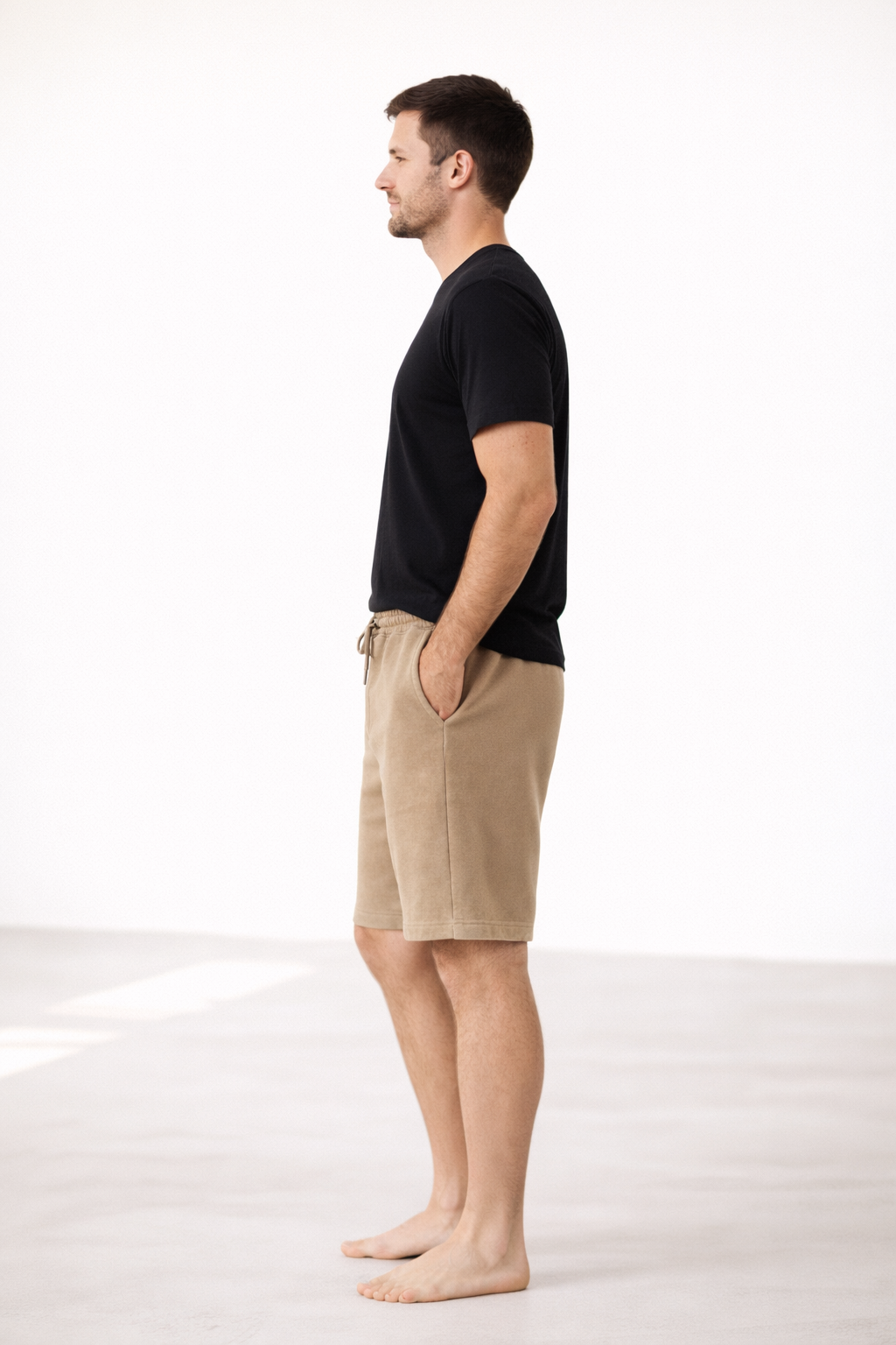 Mens Fleece Shorts - Sandstone