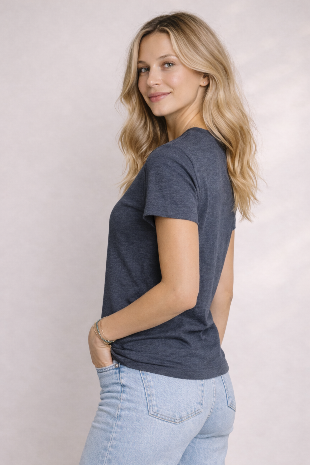 Womens T-Shirt - Heather Navy