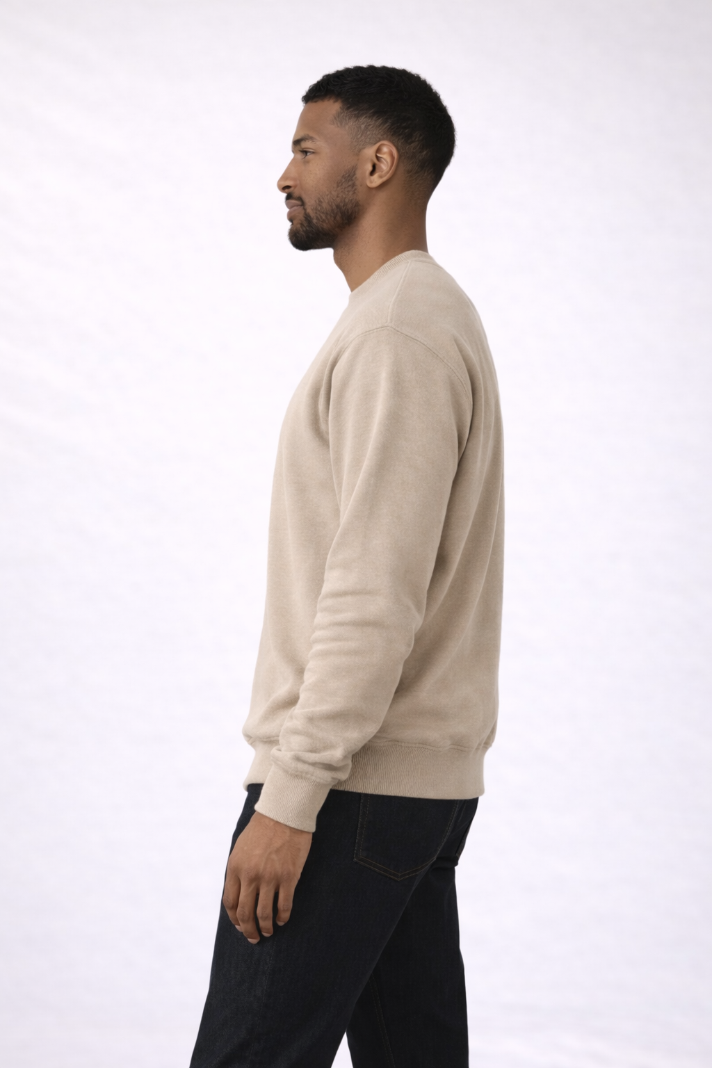 Mens Heavy Crewneck Sweatshirt - Sand
