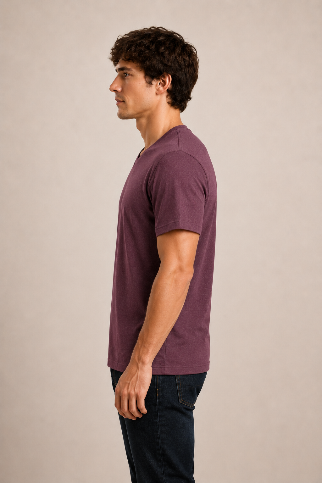 Men's V-Neck T-Shirt - Maroon