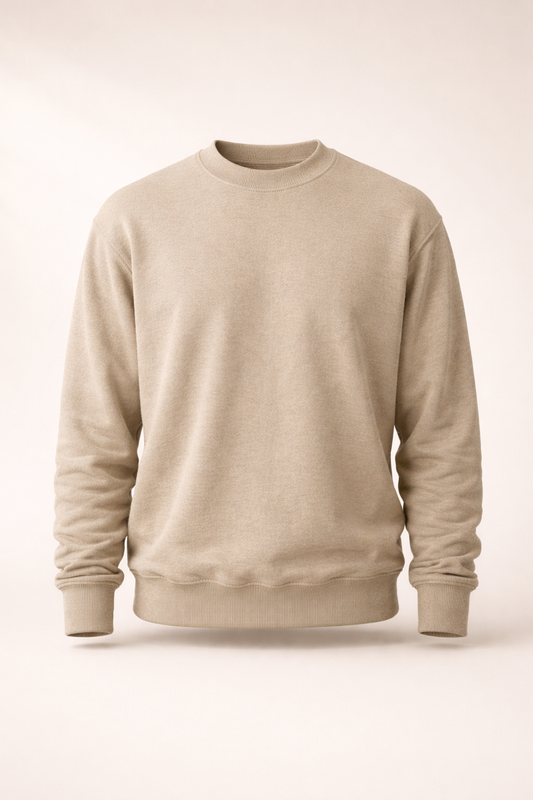 Mens Heavy Crewneck Sweatshirt - Sand