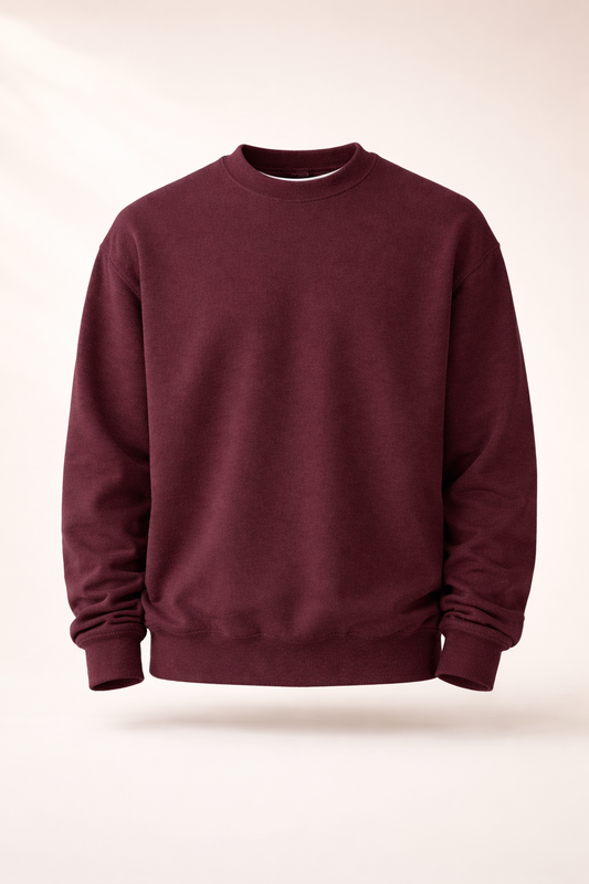 Mens Heavy Crewneck Sweatshirt - Maroon