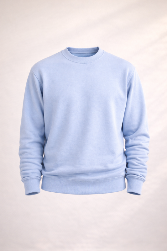 Mens Heavy Crewneck Sweatshirt - Light Blue