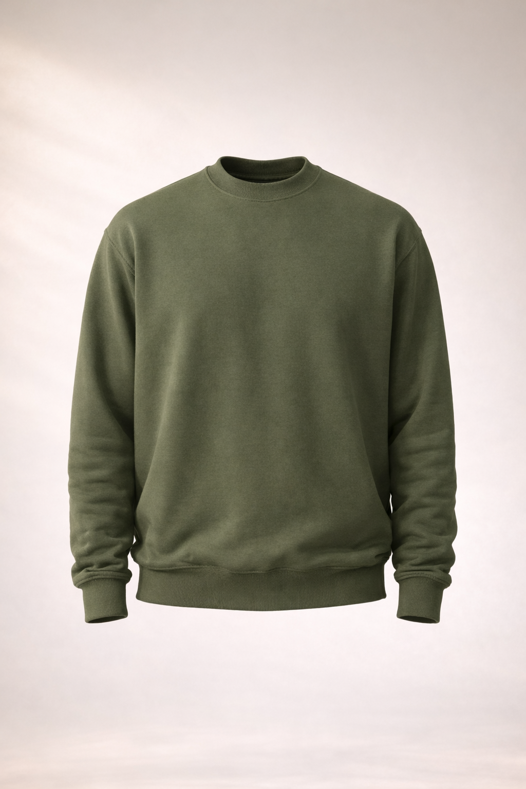 Mens Heavy Crewneck Sweatshirt - Military Green