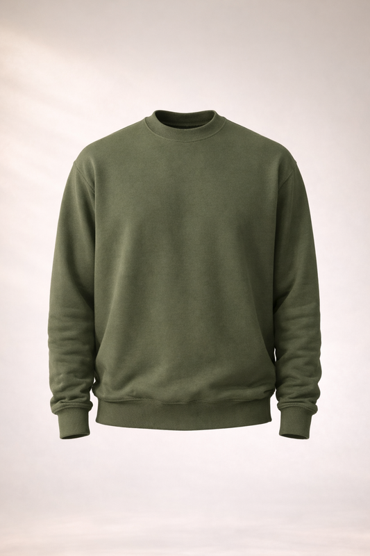 Mens Heavy Crewneck Sweatshirt - Military Green