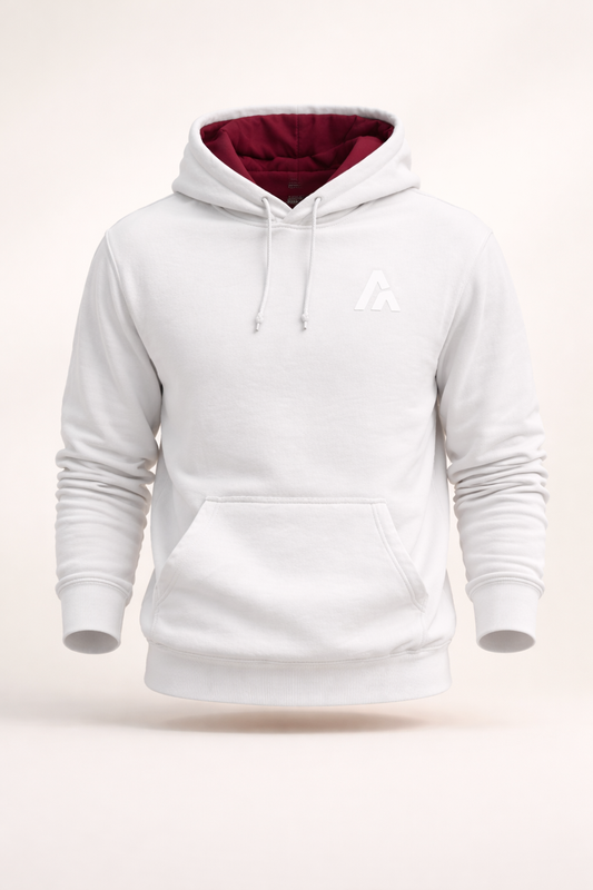 Accent Hoodie White / Burgundy