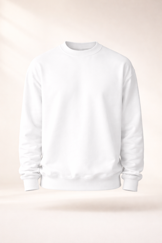 Mens Heavy Crewneck Sweatshirt - White