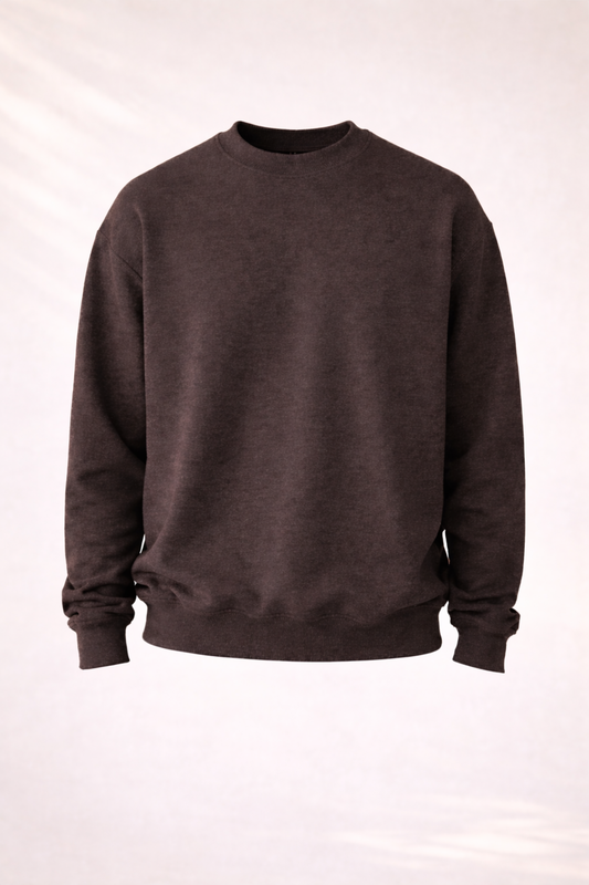 Mens Heavy Crewneck Sweatshirt - Dark Chocolate