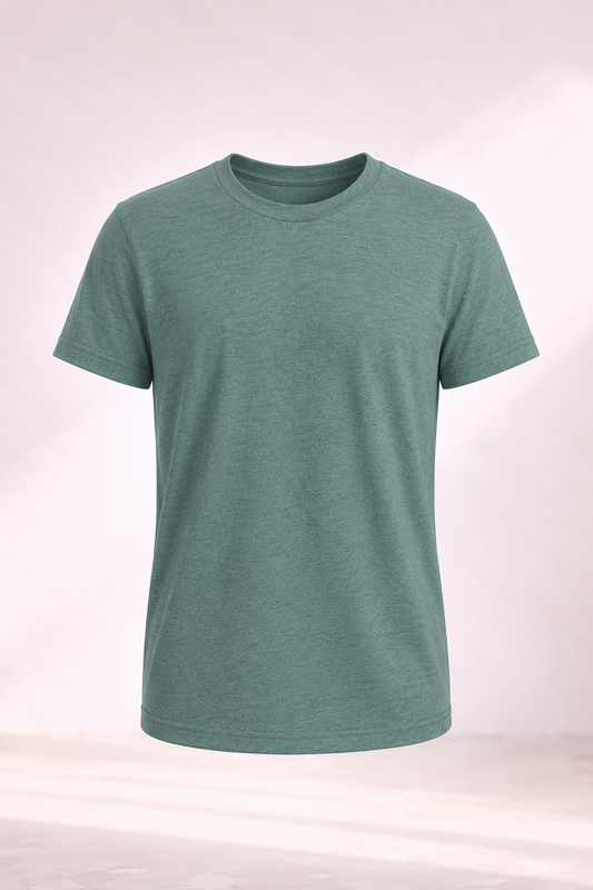 Youth Cotton T-Shirt - Heather Dusty Blue
