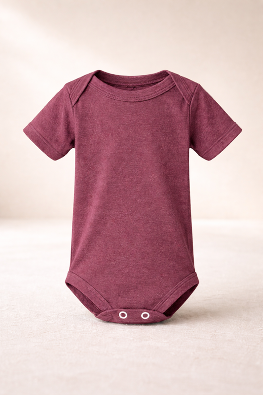 Baby Jersey One Piece - Heather Maroon