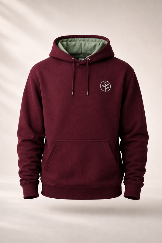Accent Hoodie Maroon / Sage