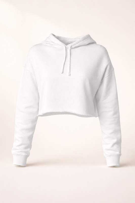 Women's Crop Hoodie - White