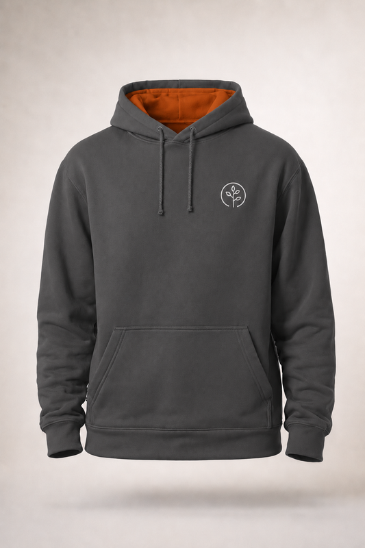Accent Hoodie Charcoal / Burnt Orange