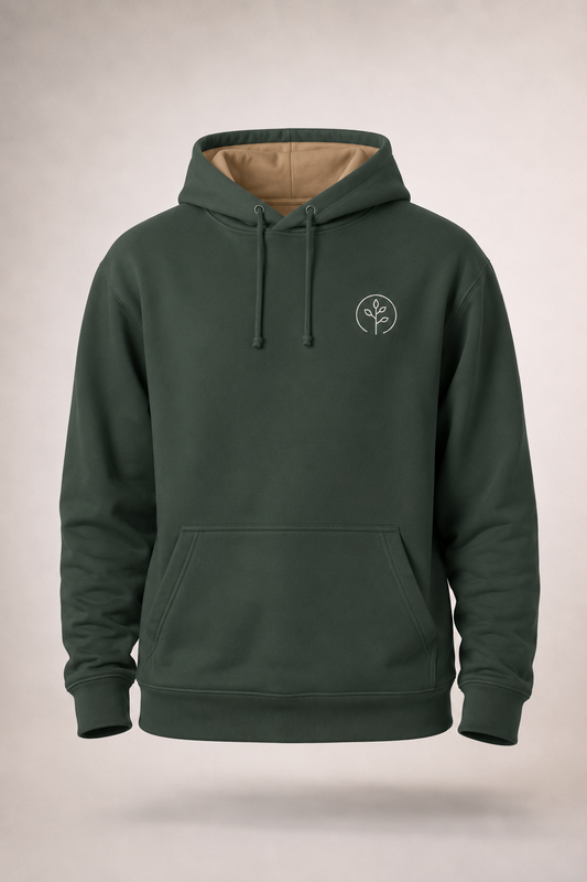 Accent Hoodie Forrest Green / Tan