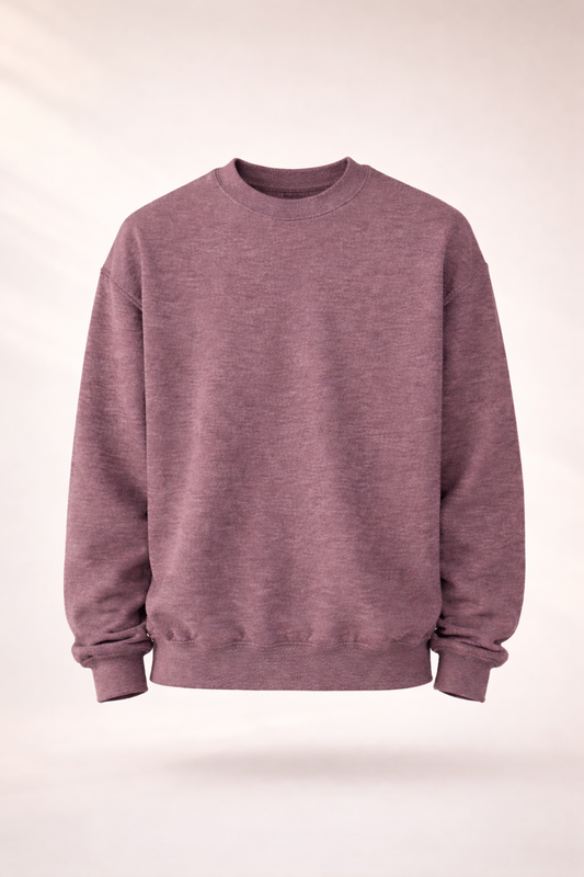 Mens Heavy Crewneck Sweatshirt - Heather Dark Maroon