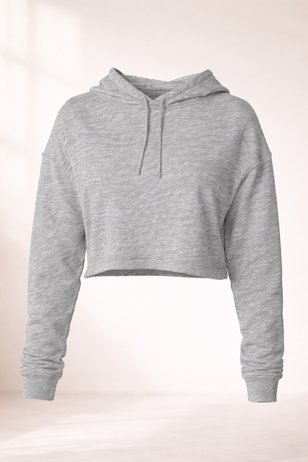 Women's Crop Hoodie - Heather Grey