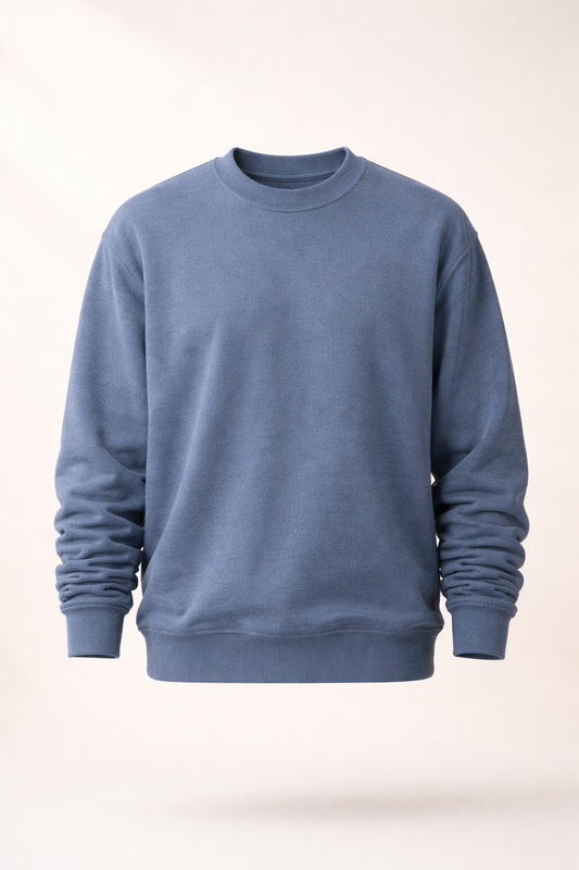 Mens Heavy Crewneck Sweatshirt - Indigo Blue