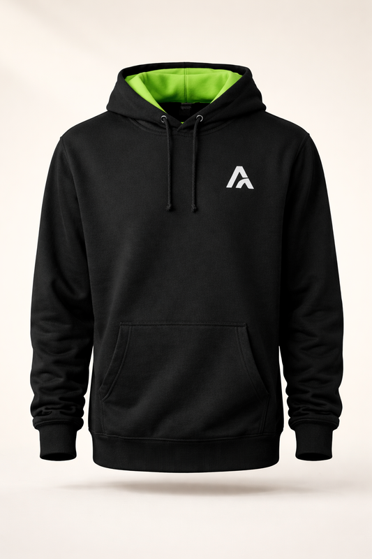 Accent Hoodie Black / Neon Green