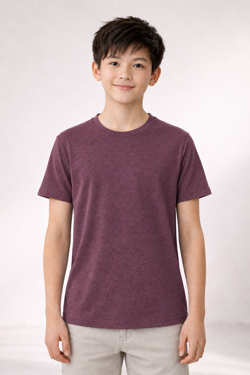 Youth Cotton T-Shirt - Heather Maroon