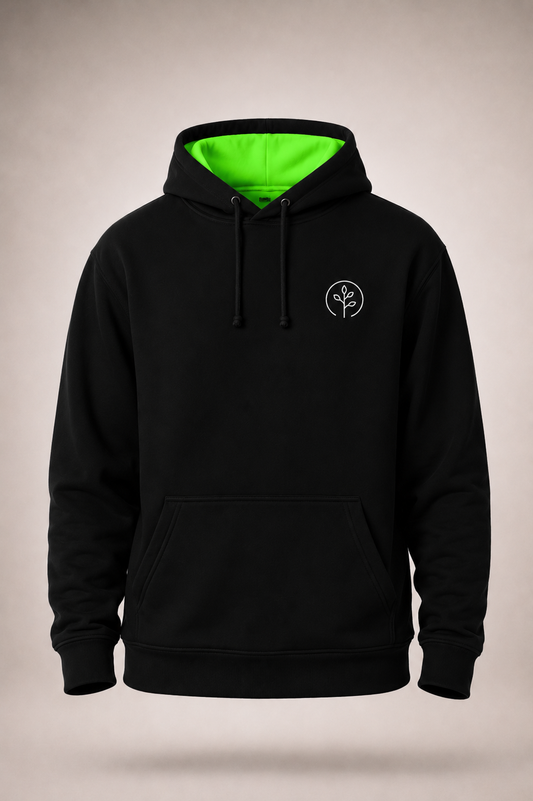Accent Hoodie Black / Neon Green
