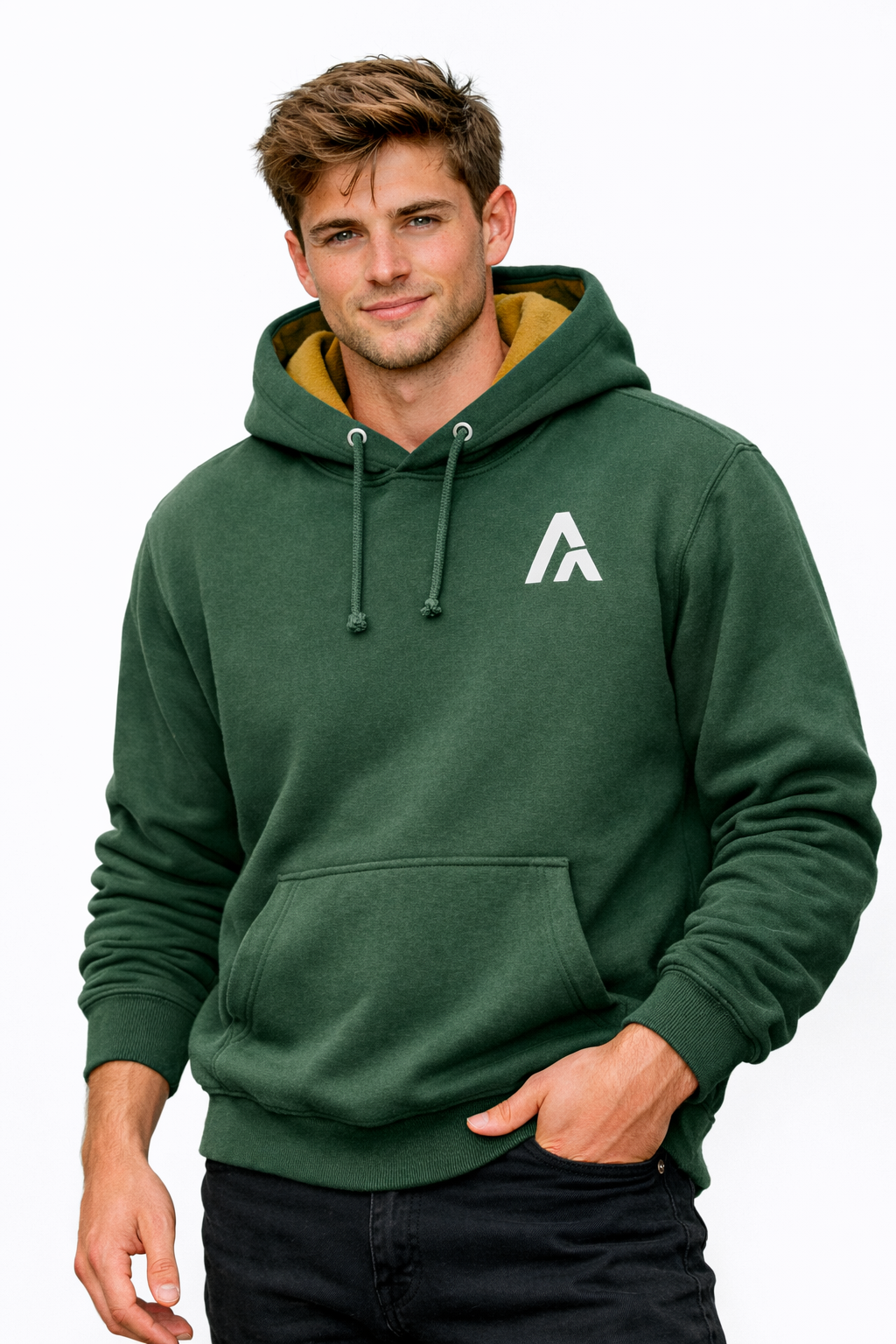 Essential Hoodie Forrest Green / Tan