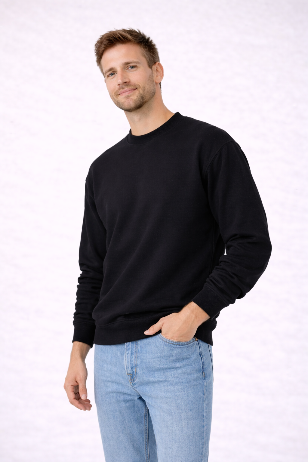 Mens heavy crewneck sweatshirt - Black