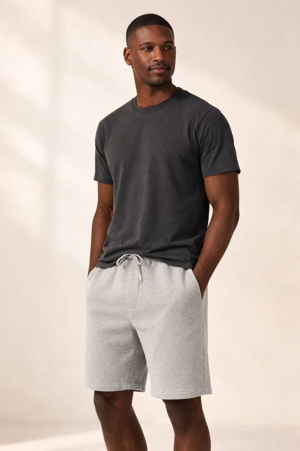 Mens Fleece Shorts - Grey
