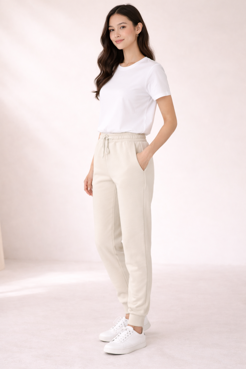 Women's Wash Sweatpants- Bone