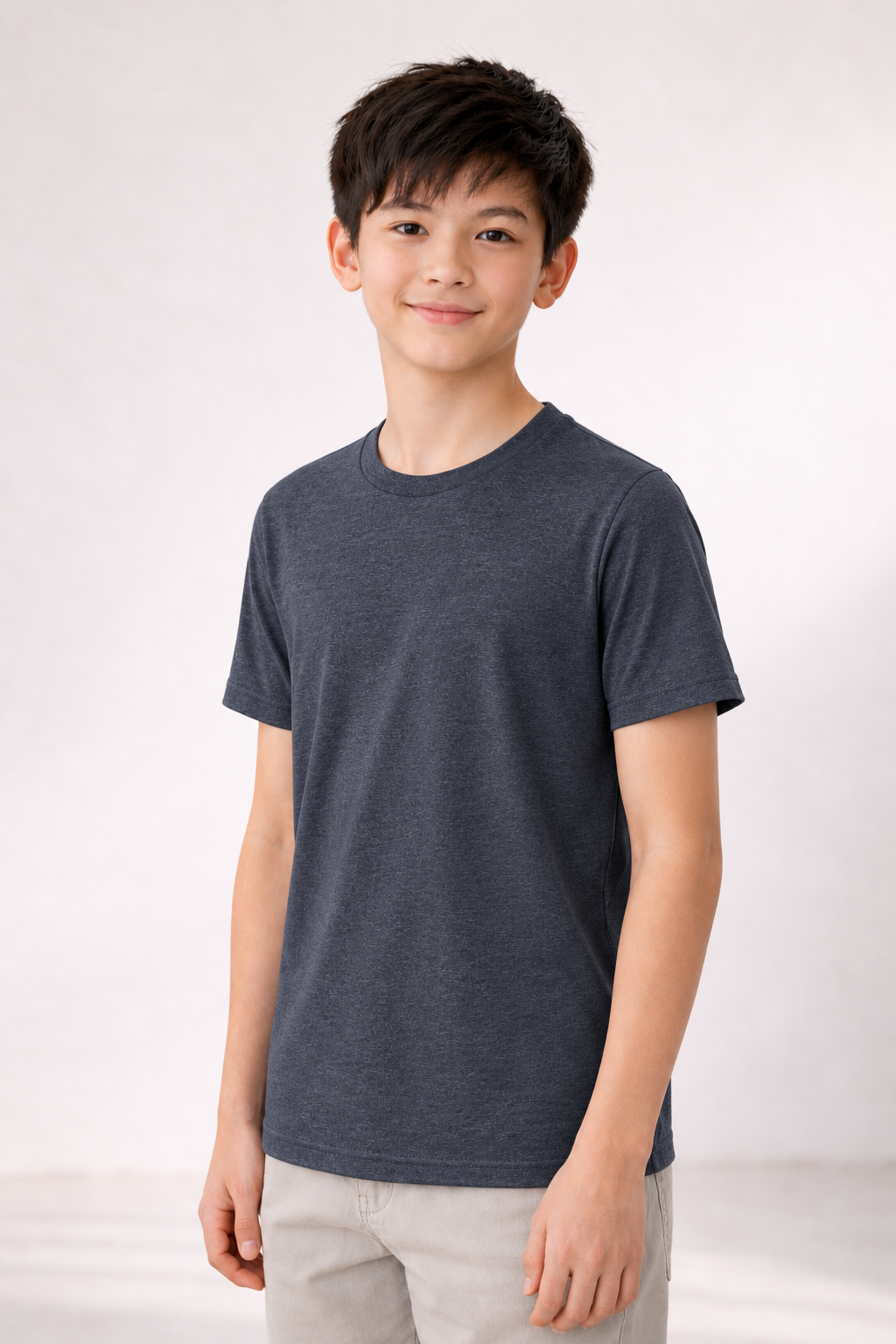 Youth Cotton T-Shirt - Navy