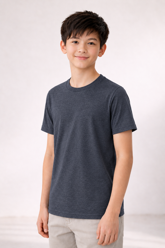 Youth Cotton T-Shirt - Navy