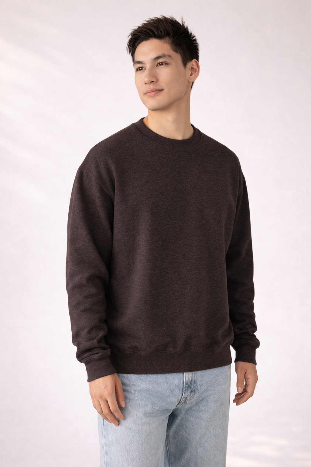 Mens Heavy Crewneck Sweatshirt - Dark Chocolate