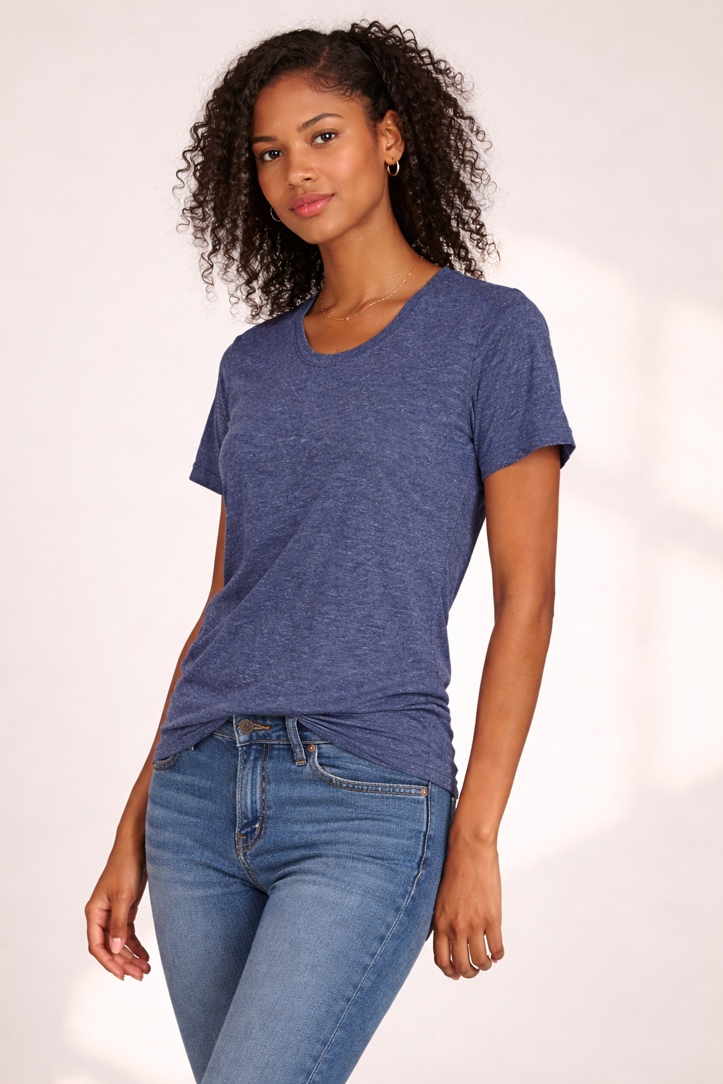 Womens Relaxed T-Shirt - Heather Navy