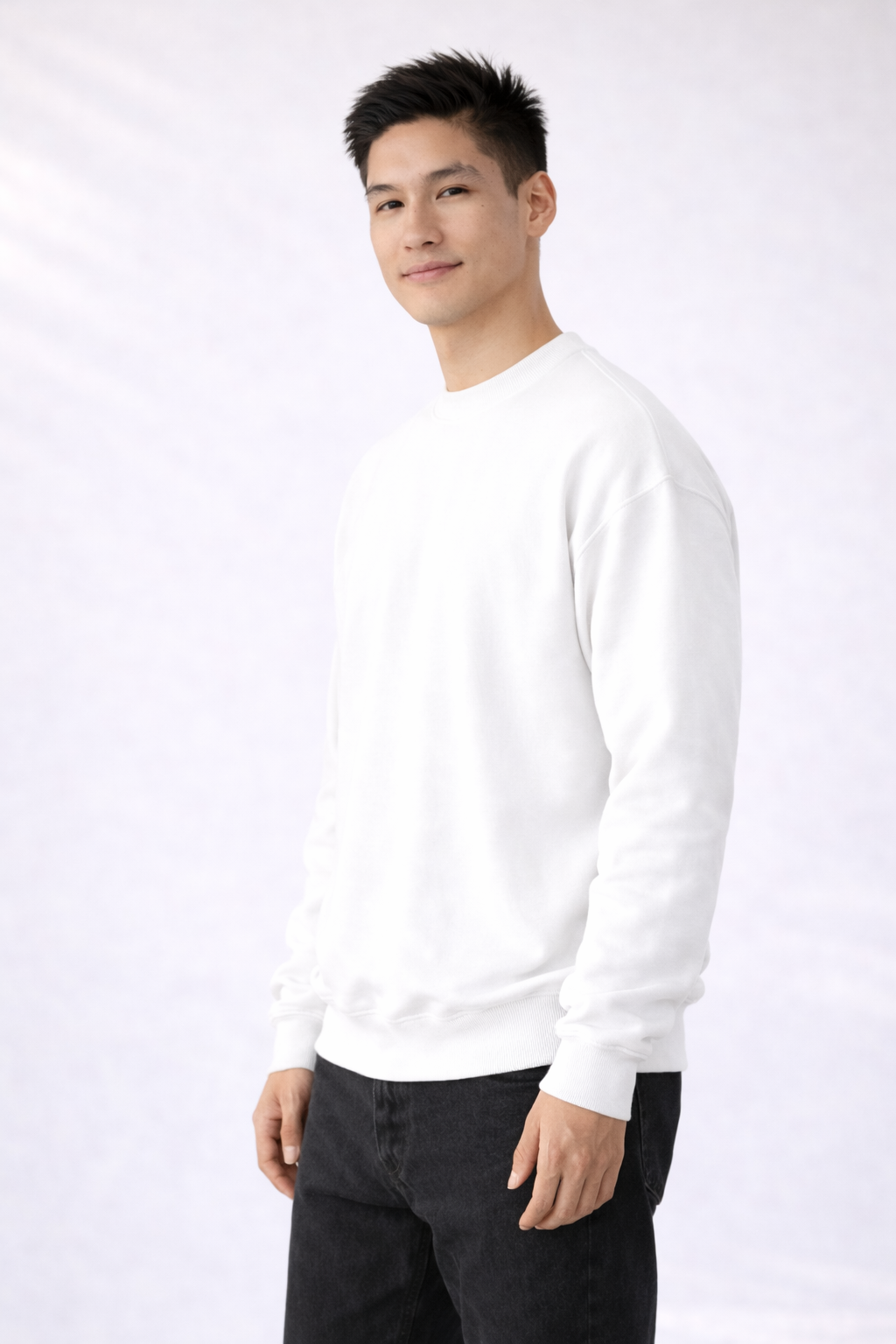 Mens Heavy Crewneck Sweatshirt - White