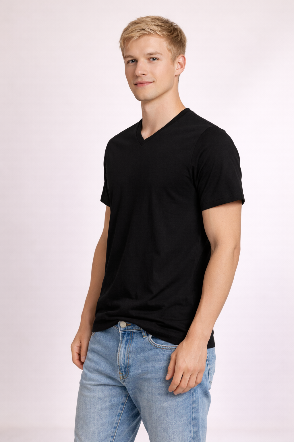 Men's V-Neck T-Shirt - Black