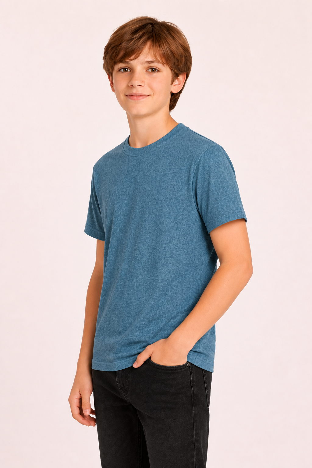 Youth Cotton T-Shirt - Heather Deep Teal