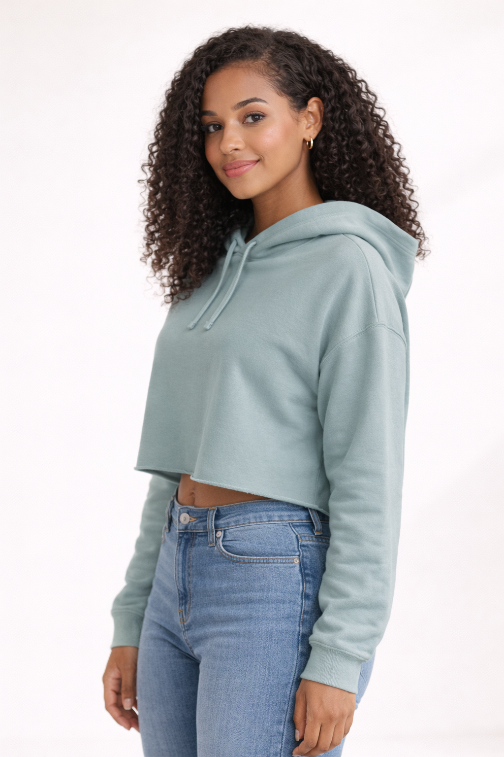 Women's Crop Hoodie - Sage