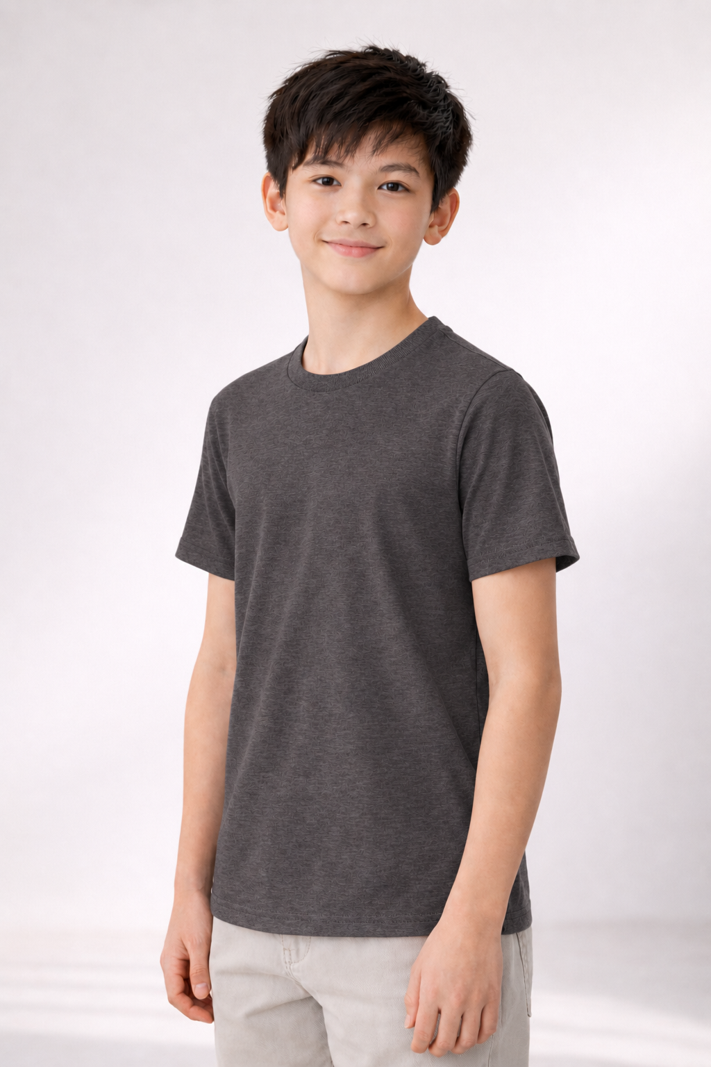 Youth Cotton T-Shirt - Dark Grey Heather